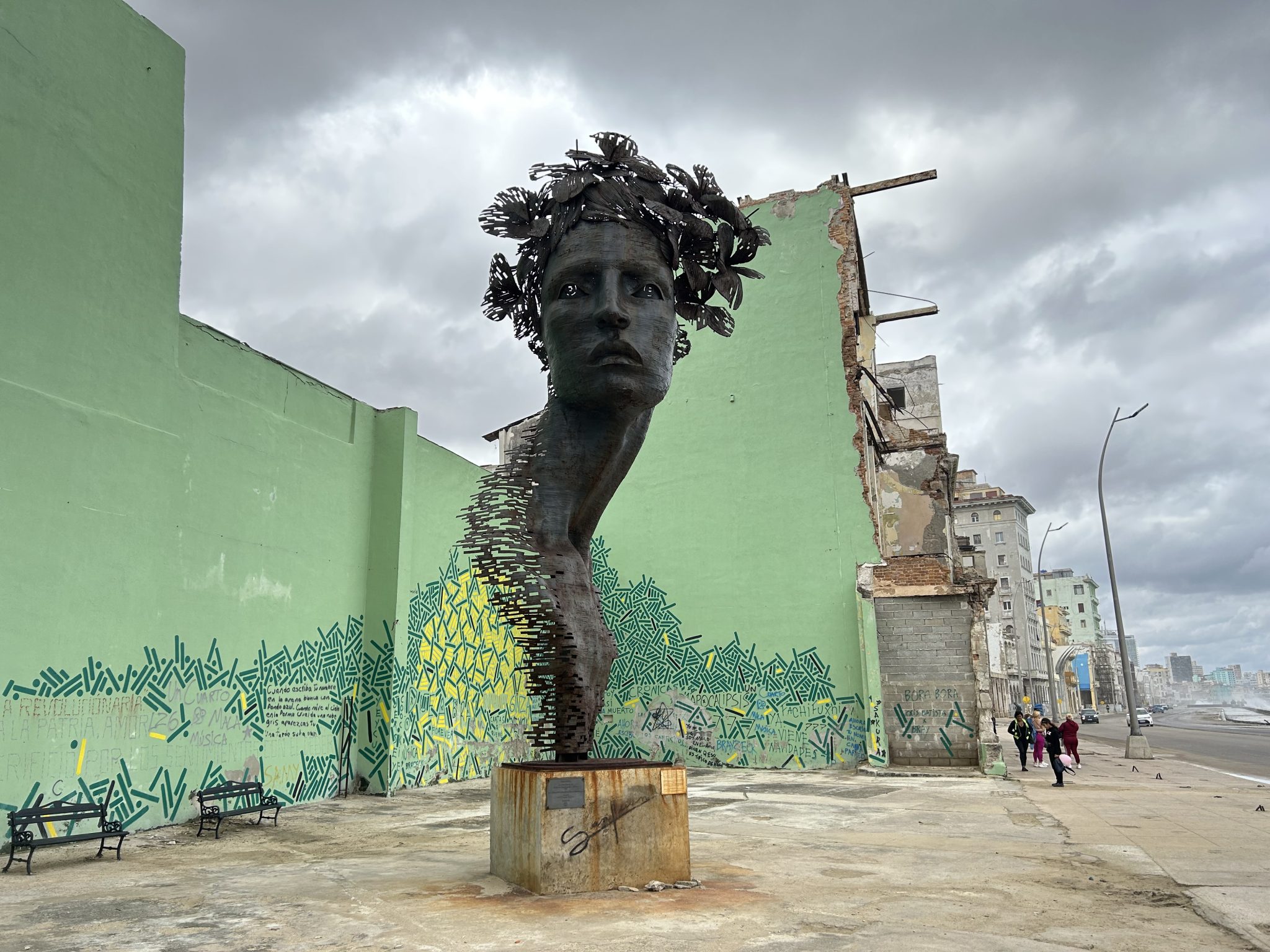 Abstract Face Sculpture in Havana Cuba